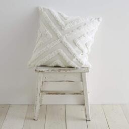 Catherine Lansfield Pineapple Elephant Diamond Tufted Cotton 43x43cm Cushion Cover Chalk White