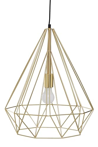 Premier Housewares Champagne Gold Conical Pendant Light Luxe Iron Ceiling Fixture Chandelier Style Pendant Light Gold Ceiling Light For Lounge 42 x 150 x 42 cm