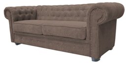 Sofas and More Sofabed Venus Stylish 3 Seater 2 Seater Ocean Brown Cream Settee Chesterfield Style (2seater, Brown)