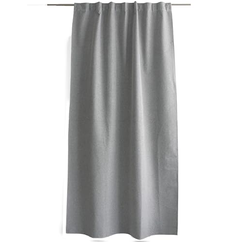 ED ENJOY HOME Eclipse Collection 100% Blackout Curtain with Hidden Tabs, Light Grey, 140 x 240 cm, 100% Polyester, Oeko-TEX Certified Fabric