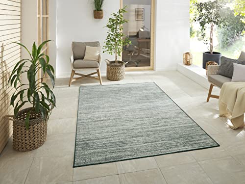 Elle Decoration Indoor and Outdoor M??lange - Flat Weave Reversible Rug Modern Design Mottled Robust Easy Care Waterproof Balcony Patio Garden Living Room Office Bedroom Green, 160 x 230 cm