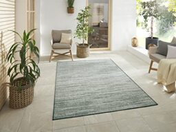 Elle Decoration Indoor and Outdoor Mèlange - Flat Weave Reversible Rug Modern Design Mottled Robust Easy Care Waterproof Balcony Patio Garden Living Room Office Bedroom Green, 160 x 230 cm