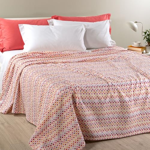 Caleffi Optical Art Single Bedspread 1006784 50% Cotton 50% Polyester, 170 x 260 cm, Orange