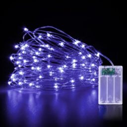 HomlyPro LED Fairy Lights 5M 50 LEDs - Purple Battery Operated String Lights, Bendable and Waterproof Copper Wire for Garden, Party, Wedding, Home, and Christmas Decorations