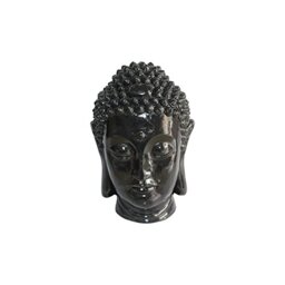 HOMEA 5dej1334nr Design Buddha Head Statue – 23.5 x 22.5 x 34 cm Black
