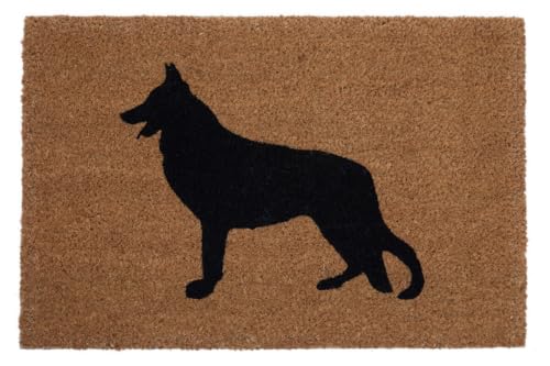 Premier Housewares German Shepherd Coir Doormat door mats indoor - Weather-Resistant, Non-Slip large door mat, Durable Indoor/Outdoor Welcome Mat, 40x2x60 cm