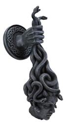 "Ebros Greek Mythology Severed Head of Goddess Medusa with Snake Hairs Hanging from Perseus Hand Wall Decor Plaque Statue 12.25"" Tall Cursed Gorgon Sisters Gothic Gargoyle Thought Provoking Accent"