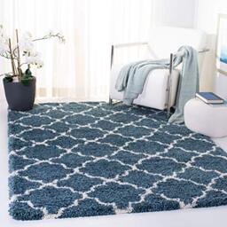 Safavieh Coco Shag Rug, Woven Polypropylene Carpet in Slate Blue / Ivory, 200 X 300 cm