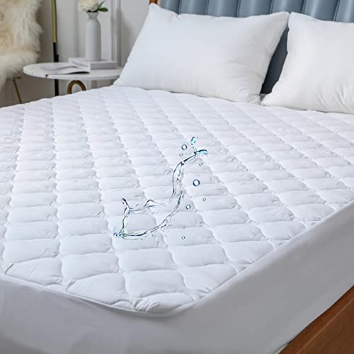 Kingnex Quilted Waterproof RV Short Queen Mattress Protector Pad - 60x75 Fitted Cover for Camper Queen Bed, Soft Brushed Microfiber Surface