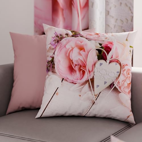 PETTI Artigiani Italiani - Pair of Pillow Cases 60 x 60 cm in Microfibre, Cushions for Bedroom Furniture, Sofa, Living Room, Set of 2 Cushion Covers, Country Chic Pillowcase, 100% Made in Italy