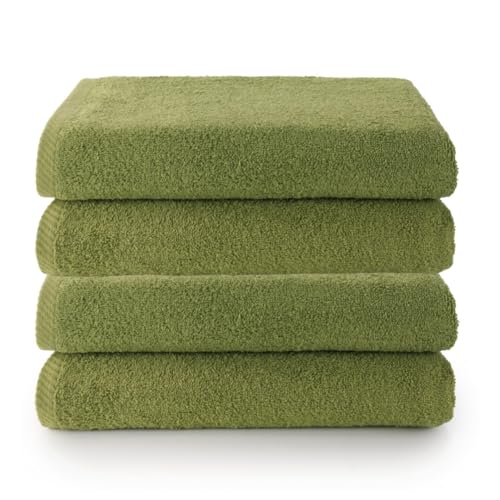Top Towel Plus - Set of 4 Large 100% Cotton Shower Towels - Bath Sheets 70 x 140 cm Soft, Absorbent and Durable - Ideal Set for Modern Bathroom
