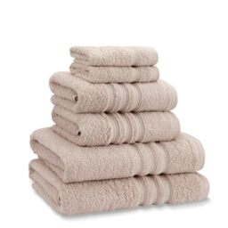 Catherine Lansfield Zero Twist Cotton 6 Piece Towel Bale Set Natural