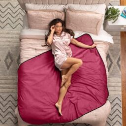 Avana Waterproof Throw - Sensual Blanket for Adults - Made in The USA - Regular Size, Micro-Velvet Red