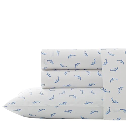 Poppy & Fritz Dolphins Sheet Set, Queen, Pastel Blue