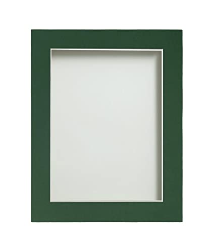 Frame Company Watson Rustic Picture Photo Frame fitted with Perspex, A2 with Bottle Green Mount for image size A3