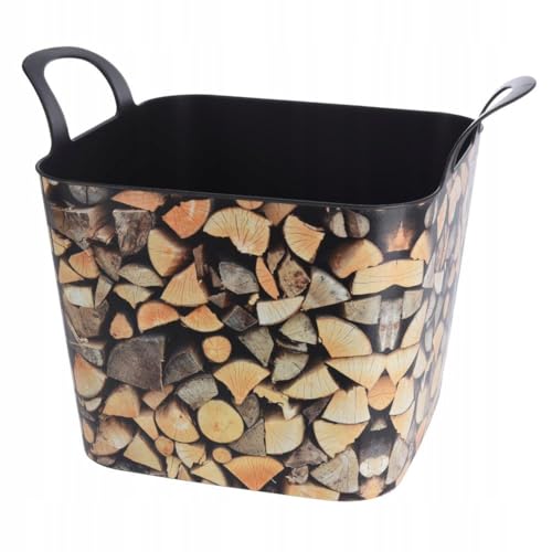 EH Garden Waste Basket, Rectangular Plastic, Natural