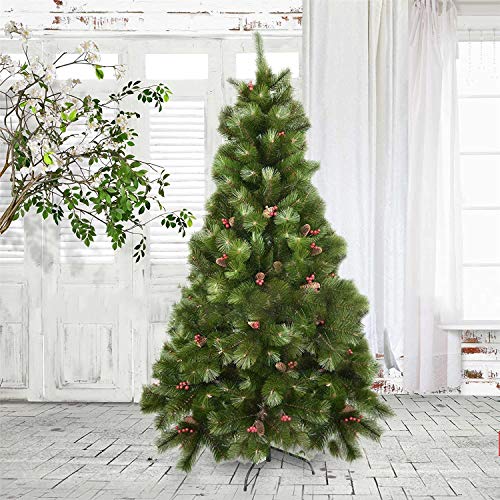 6ft Elegant Artificial Christmas Tree with Pine Cone & Red Berries Indoor Xmas Home Decor
