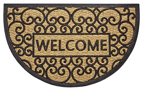 Hanse Home Coconut Doormat, 45 x 75 cm, Semi-Circular, Indoor/Outdoor, Non-Slip, Weatherproof, Natural