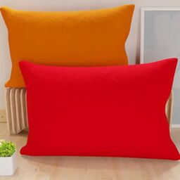 PETTI Artigiani Italiani - Pair of Pillow Cases 70 x 50 cm in Microfibre, Pillows for Bedroom Furniture, Sofa, Set of 2 Cushion Covers, Reversible Pillowcase Orange Red