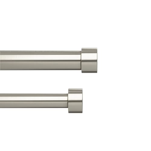 Umbra Cappa Double Curtain Rod, Includes 2 Matching Finials, Brackets & Hardware, 36 to 66-Inch, Nickel