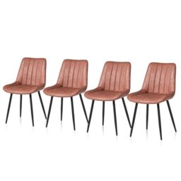 TUKAILAi Faux Leather Dining Chairs Set of 4, Metal Legs, for Dining Room