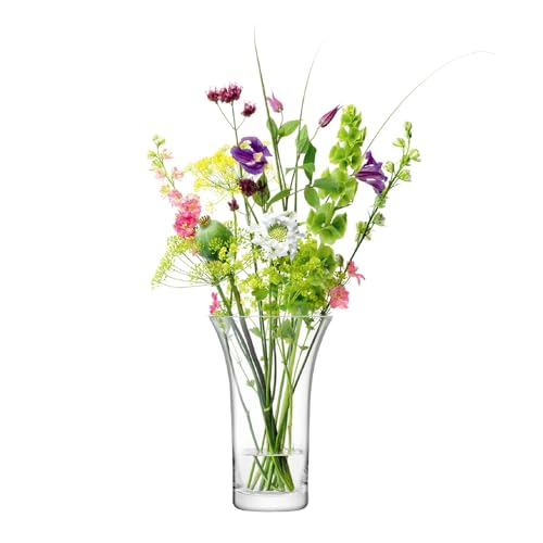LSA International Flower Flared Bouquet Vase H26cm Clear- 1 Unit - Mouthblown & Handmade Glass - FW33
