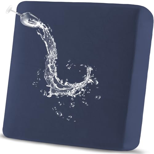 TOPYUMH 100% Waterproof Couch Cushion Covers Sofa Seat Cover, Stretch Loveseat Covers for Dogs, Reversible Sofa Protector Covers for Kids Pets with Elastic Bottom, Washable(Loveseat Cushion, Navy)