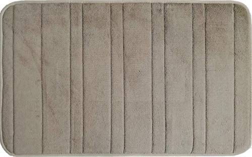 oKu-Tex Bath Mat Monthana with Memory Foam, Fluffy & Soft, Non-Slip, Washable, Absorbent & Quick-Drying, as a Shower Mat, Bath Mat, 60 x 90 cm - Taupe