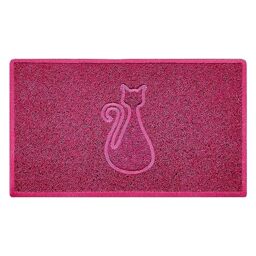 Nicoman CAT Embossed Shape Door Mat Dirt-Trapper Washable Barrier Doormat-(Use Indoor or Sheltered Outdoor)-(75x44cm/29.5x17.3inches,Medium) Pink