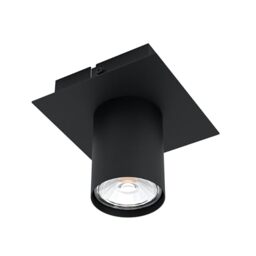 Eglo LED Ceiling Light Valcasotto, Minimalist Spotlight Made of Black Metal