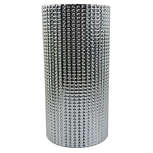 Designer Glass Vases, 30cm Silver Dot