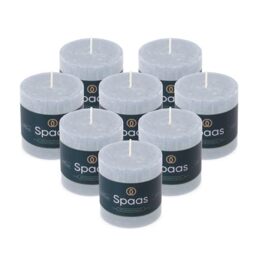 Spaas 8X Rustic Pillar Candle 70/70 mm 25h, Light Blue