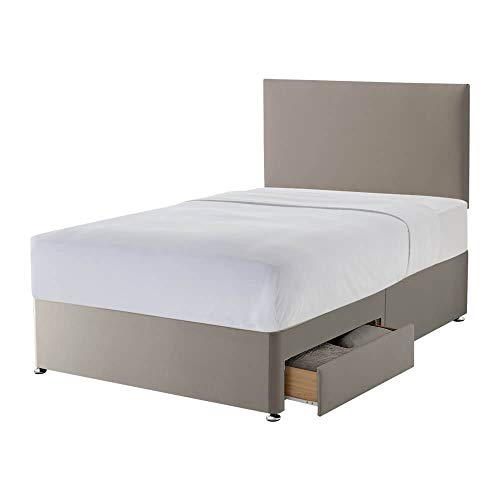 Silentnight 2 Drawer Storage Divan - Paris Headboard - Sandstone - Double