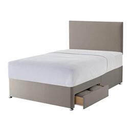 Silentnight 2 Drawer Storage Divan - Paris Headboard - Sandstone - Double