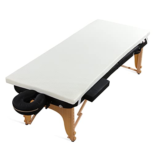 "HOMBYS Memory Foam Massage Bed Mattress Topper with Removable Cover, Massage Table Mattress Topper with Elastic Bands, Non-Slip Lash Bed Cushion Only (Bed Not Included) 73""x29""x2"""