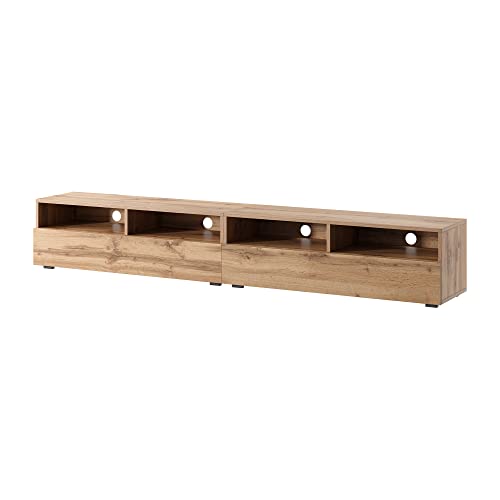 Selsey REDNAW - Modern TV Stand/TV Cabinet with 2 Drawers / 200 cm/Wotan Oak