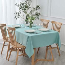 maxmill Textured Tablecloth Stain Resistant Waterproof and Wrinkle Resistant Washable Table Cloth, Fabric Table Cover for Dining Room and Outdoor Use, Rectangle 60 x 120 Inch, Turquoise