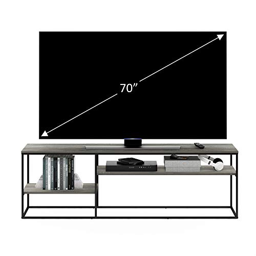 Furinno MORETTI Modern Lifestyle TV Stand, Entertainment Center for TV up to 78 Inch, for Living Room, Bedroom, Grey Oak