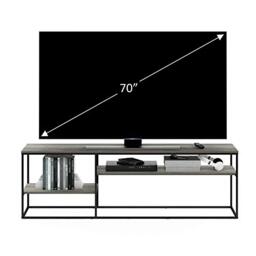 Furinno MORETTI Modern Lifestyle TV Stand, Entertainment Center for TV up to 78 Inch, for Living Room, Bedroom, Grey Oak