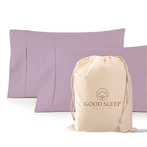 1000 TC Lavender King Pillowcases Set of 2 100% Egyptian Cotton Pillow Cases with Long Staple Cotton & Sateen Weave, Silky Soft Hotel - Like Bed Pillow Covers for Comfy Sleeping, Snug Fit