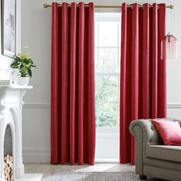 Laurence Llewelyn-Bowen Montrose Claret Blackout, W66 x L54 (168 x 137cm), Velvet Living Room & Bedroom, Red Wine Thermal/Eyelet Curtains, Polyester