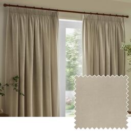 Yard Heavy Chenille Pencil Pleat Curtain Pair (Linen, 117 x 137 cm)