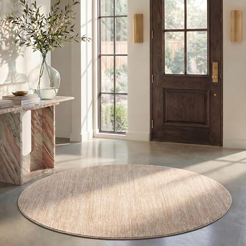 Safavieh Modern Rug for Living Room, Dining Room, Bedroom - Vision Collection, Short Pile, in Beige, 200 X 200 cm