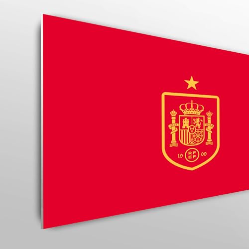 fan decor Licensed Décor - RFEF Double Bed Headboard - 150cm (w) x 75cm (h) - Badge Yellow - Officially Licensed Product
