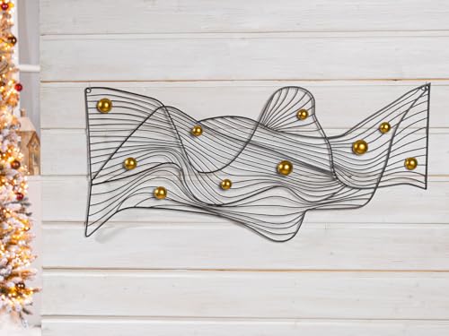 Casablanca Wall Relief Pescara Metal Black Matt Metallic Look 37 x 80 x 3 cm Wall Decoration Art Decoration Living Room