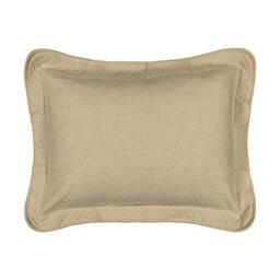"Historic Charleston Classic European Matelasse Cotton Decorative Pillow Case, Birch, King Sham (20"" x 36"")"