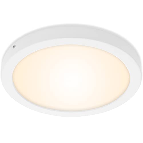 Briloner Leuchten - LED Surface-Mounted lamp, Ceiling lamp, Ceiling Light 21 watts, 2,000 lumens, 4,000 Kelvin, Round, Matte Chrome, 300x32mm (DxH)
