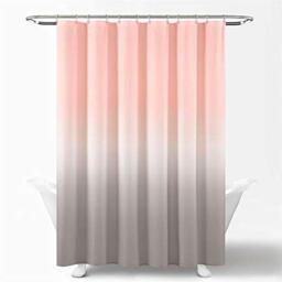 "Lush Decor, Blush and Gray Umbre Fiesta Shower Curtain, 72"" x 72"""