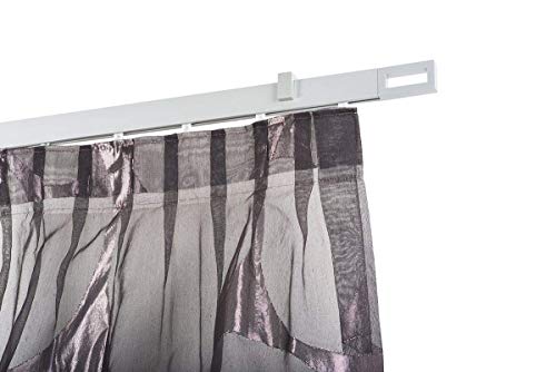 InCasa Curtain Pole: 32 x 12 mm, Length 140 cm, Satin Aluminium