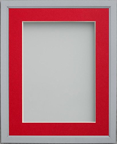 Frame Company Drayton Range 6x4-inch Grey Picture Photo Frame with Red Mount For Image Size 5x3-inch